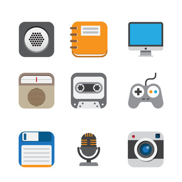 Business and interface flat icons set,Illustration EPS10