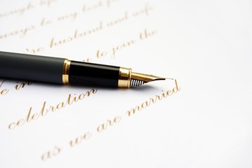 Fototapeta premium Love letter and fountain pen