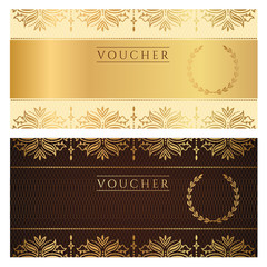 Gift certificate / Voucher / Coupon / Ticket. Floral pattern