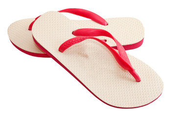 Pair of flip-flops isolated on a white background