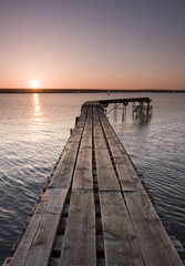 yorkshire jetty at sunset