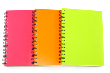 notebook on white background