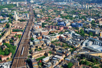Large modern city center viewed from above