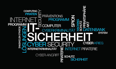 IT-Sicherheit Schutz Internetkriminalität Wort tag cloud