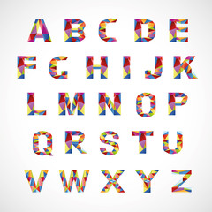 Creative colorful alphabet set