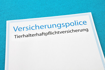 Versicherungspolice - Tierhaftpflicht