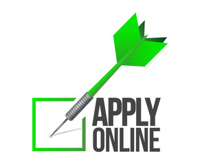 apply online check mark dart illustration