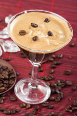 Coffee drink on red background