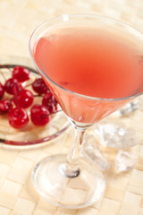 Red drink with cherry