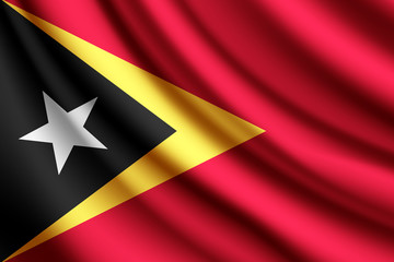 Waving flag of East Timor, vector