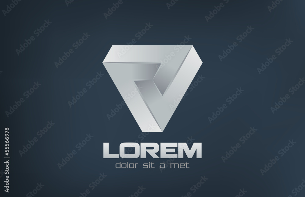 Poster triangle abstract impossible looped vector logo design