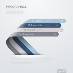 Infographics vector design template. Ribbon arrows