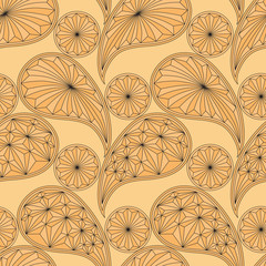 Fototapeta na wymiar Seamless pattern based on traditional Asian elements Paisley