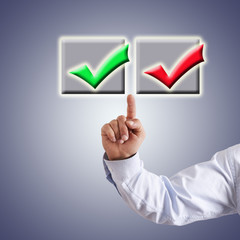 finger pointing button