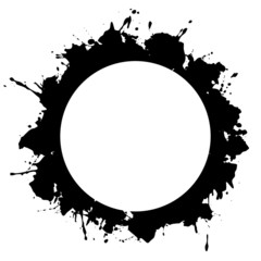 round frame, a ring of blobs, drips, stains