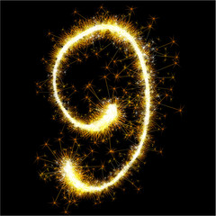 Vector sparkler figures.