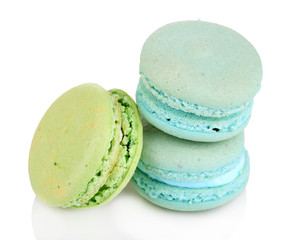 Gentle macaroons isolated on white