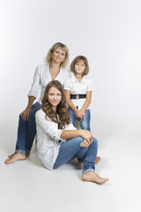 Mother with two daughters