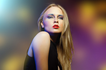 Naklejka premium Fashion woman with Professional makeup
