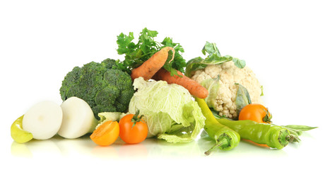 Fresh vegetables isolated on white
