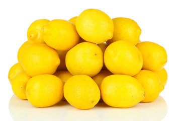 Ripe lemons isolated on white