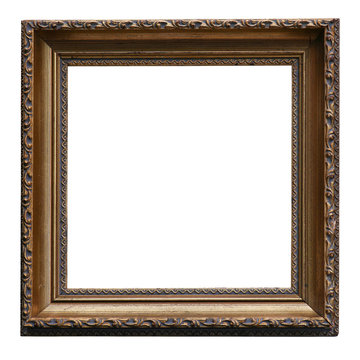 Wooden Picture Frame Isolated On White
