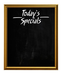 Golden Picture Frame Chalkboard Blackboard Used As Today`s Speci