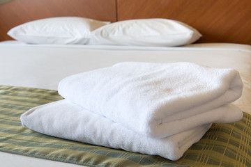Towel on the bed