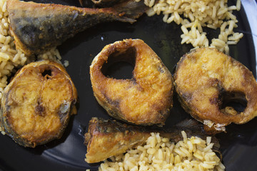 roasted mickerel fish with rice