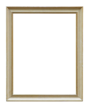 White Wooden Picture Frame Isolated On White