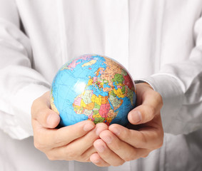 Globe ,earth in  hand