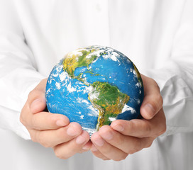 Globe ,earth in  hand