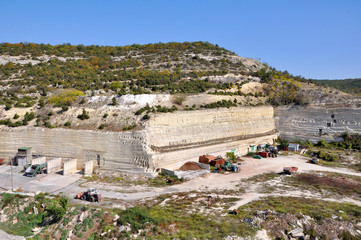 Quarry for the extraction of white Inkerman stone in Ukraine