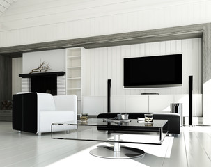 modern white living room