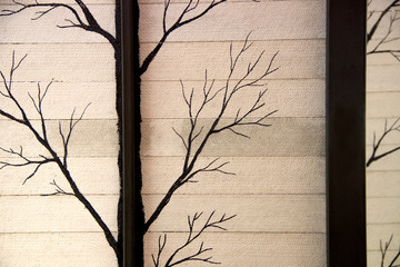 Past of pattern branches painting on the doors