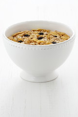 Delicious and healthy muesli cereal