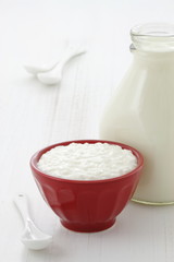 Delicious healthy milk and cottage cheese