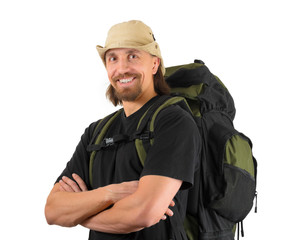 smiling backpacker