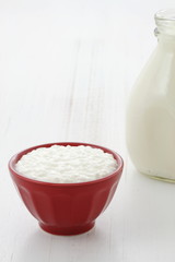 Delicious healthy milk and cottage cheese