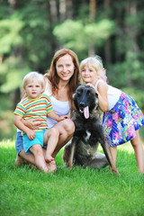 Obraz premium children with dog