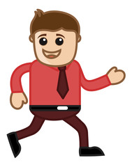 Man Running - Office Corporate Cartoon People