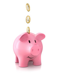 Sparschwein mit Euromünzen