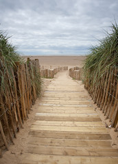 planked walkway to the beach