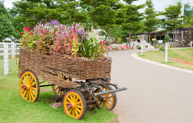 flowers wagon