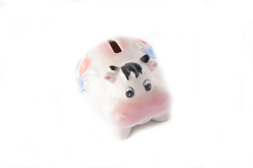 Funny colorful ceramic cow for collecting money
