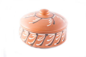 clay pot isolated on white background