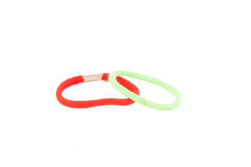 Naklejka premium color elastic bands for hair isolated on white background