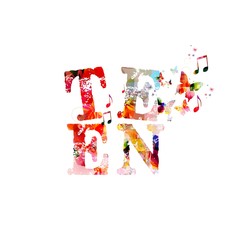 Colorful teen word vector background with butterflies.