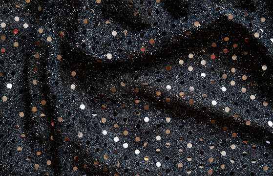 Black fabric with sequins