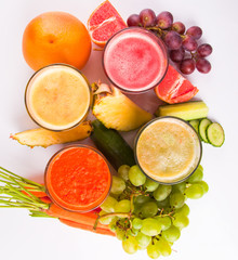 Fresh fruits, vegetables and juice